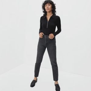 Everlane High Rise Straight leg black jeans